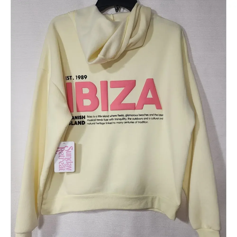 Est 1989  Ibiza yellow women's medium size hoodie